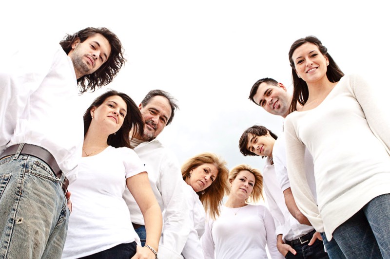 Picture of family playing on Topsail Beach
