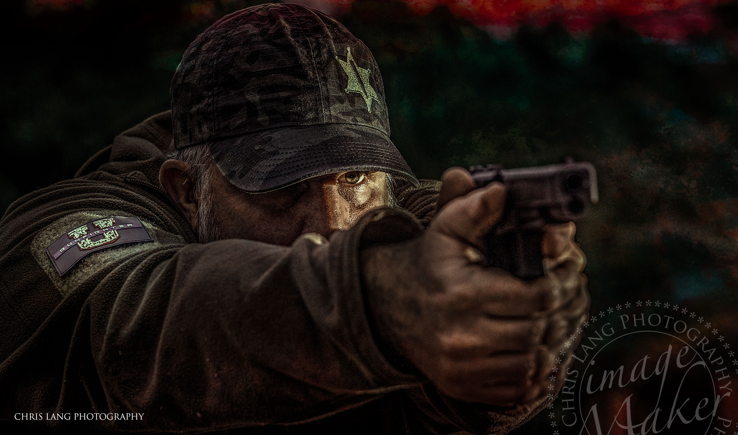 Wilmington  NC Branding Photography - Branding photographer - Imaage of the Sheriff of Baghdad - Tactical Photo - Glock - Chris Lang Photography